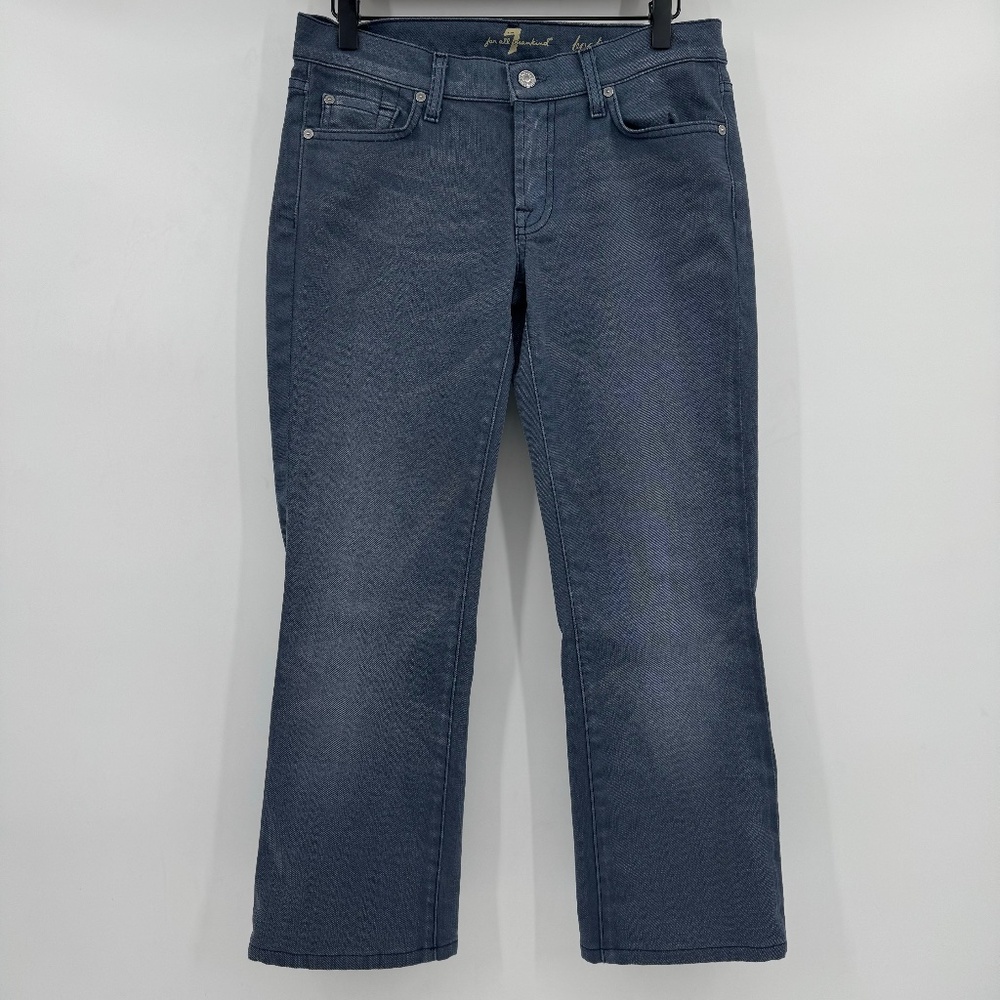 7 For All Mankind Jeans Women 28 Blue Gray Bootcut Low Rise Denim Stretch 90s
